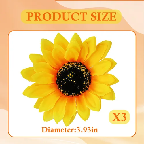 Miniatura 2 de 3 pinzas para el cabello de girasol amarillo para mujer, pasadores de cocodrilo, horquilla, accesorios para el cabello de verano, para fiestas