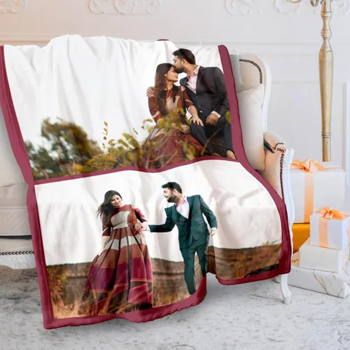 Miniatura 8 de Gowelly Manta personalizada con texto fotográfico, manta personalizada con imágenes para adultos, regalos de aniversario personalizados
