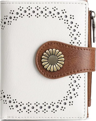 Miniatura 11 de SENDEFN - Carteras pequeñas para mujer, cartera compacta con bloqueo RFID, de cuero, plegable, con bolsillo para monedas y cierre, A-baby Azul