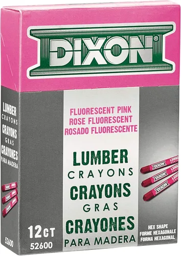 Miniatura 3 de Dixon Crayones industriales para marcado de madera, 4.5 x 1/2 pulgadas, hexagonal, rosa, paquete de 12 (52600)