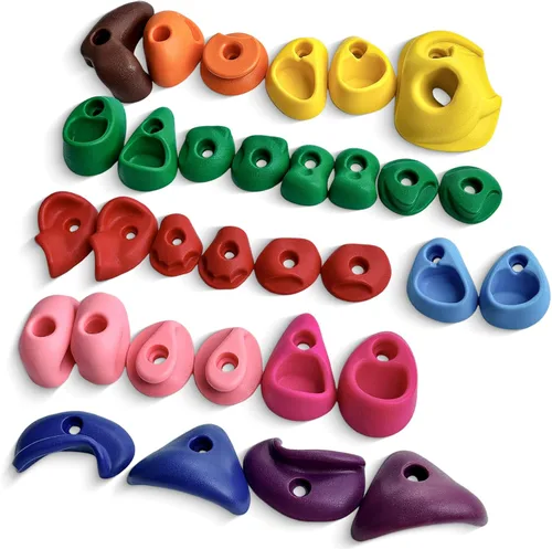 Miniatura 2 de Juego de 36 soportes de escalada en roca para niños, agarres de pared para escalada en roca, juego de pared para interiores y exteriores, juego