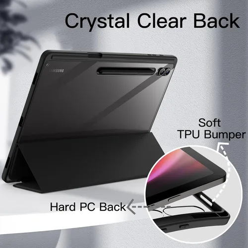 Miniatura 3 de JETech Funda para Samsung Galaxy Tab S10 Ultra/Tab S9 Ultra de 14.6 pulgadas con soporte para S Pen y parte trasera de policarbonato transparente