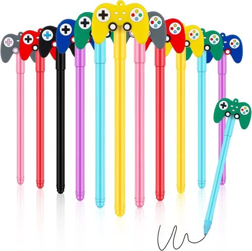 Tinlade 24 bolígrafos de videojuegos, recuerdos de fiesta de jugadores, regalos de fiesta de cumpleaños, regalos de controlador, bolígrafos de tinta