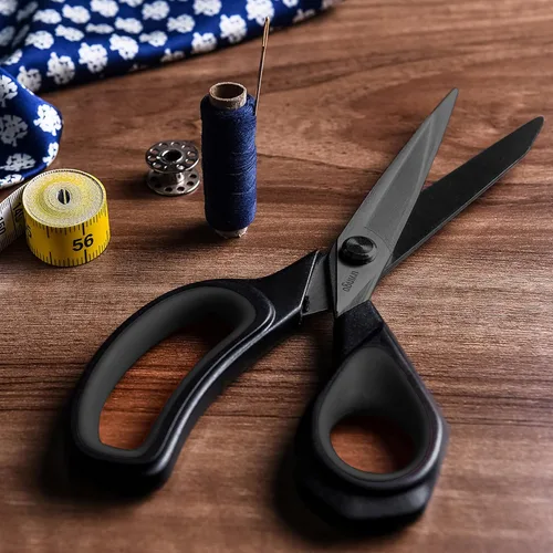 Miniatura 5 de LIVINGO Paquete de 2 Tijeras de Costura para Tela: Tijeras de Sastrería y Vestir de Corte Fuerte y Preciso con Revestimiento de Titanio para Todo