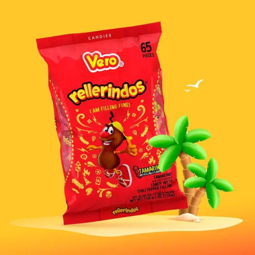 Miniatura 3 de Vero Rellerindos - Caramelo duro con sabor a tamarindo (65 unidades) – Auténtico caramelo mexicano, paquete de dulces duros envueltos