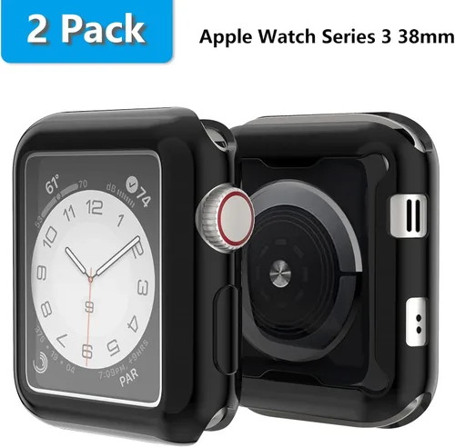 Miniatura 2 de Paquete de 2 fundas compatibles con Apple Watch de 1.496 pulgadas (1.496 in), protector de pantalla de poliuretano termoplástico (TPU), funda