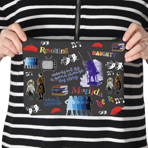 Miniatura 7 de TSOTMO Televisión Regalo Comedia Tragedia Máscara Teatro Drama Bolsa Regalos Actriz Bolsa Cremallera Bolsa Amante Musical, Beige, Blk-matilda