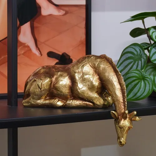 Miniatura 8 de Braxio Estatua de elefante para decoración del hogar, escultura abstracta de elefante dorado de resina para estantes, escritorio, mesa, oficina