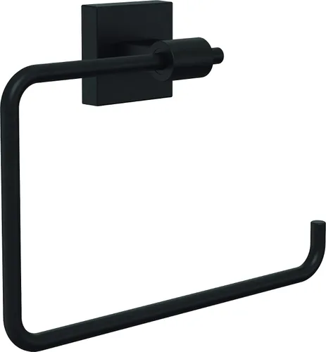 Franklin Brass Maxted Portatollas de Mano (Paquete de 1) Negro Mate Estantes para Toallas para Pared de Baño Soporte de Anillo Cuadrado para Toallas