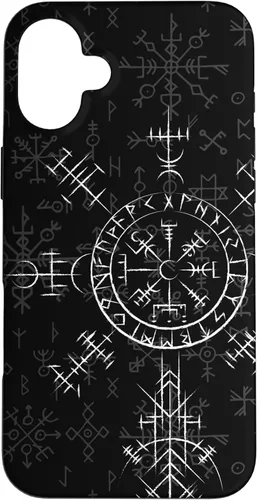 Miniatura 22 de Carcasa celta Vegvísir para iPhone 11, diseño de brújula vikinga, color celta
