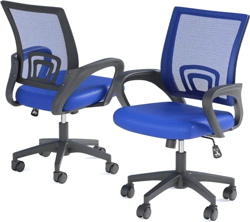 Miniatura 13 de Silla de oficina ergonómica, silla de escritorio de malla con respaldo medio, silla de computadora, color negro Soporte lumbar, modo oscilante