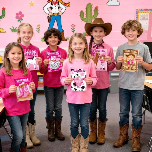 Miniatura 4 de BenLouis 24 piezas de mini libros para colorear de vaquera para niños, recuerdos de fiesta de chicas occidentales, pequeños libros de actividades a