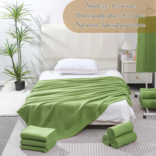 Miniatura 4 de 20 piezas de mantas verde salvia a granel 50 x 60, juego de mantas suaves y ligeras para cama, sofá, sofá cama, acogedor, para mascotas, de forro