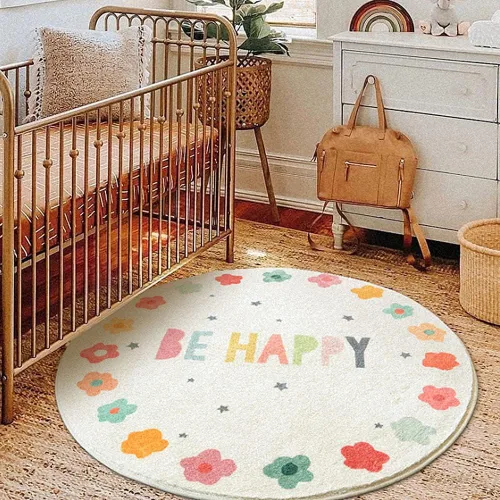 Miniatura 8 de Poowe Alfombra de juego para niños, alfombra redonda educativa del alfabeto, suave, antideslizante, para el dormitorio de los niños pequeños León-2