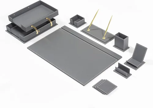 Miniatura 11 de MOOGCO Bonded Set - Accesorios de escritorio - Organizador de escritorio de cuero - Juego de cuero regenerado - Accesorios de escritorio de oficina