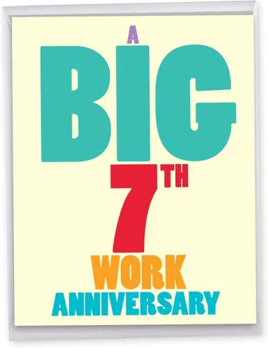Miniatura 9 de NobleWorks Divertida tarjeta de notas de aniversario de trabajo de 6º hito de nosotros de 8.5 x 11 pulgadas con sobre para hombres, mujeres