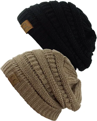 Miniatura 65 de Gorro a la moda de tejido suave abultado, cálido y elástico de C.C