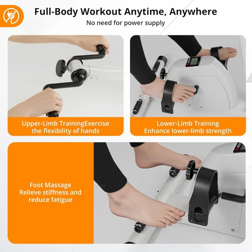 Miniatura 4 de Ejercitador de pádel, mini bicicleta estática para ciclismo de piernas y brazos, ejercicio de calentamiento