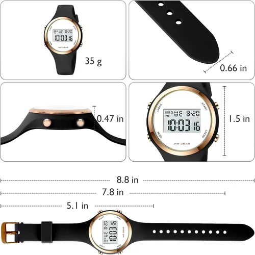 Miniatura 5 de Women LED Display Elecreonic Watch Fashion Chrono Alarm Digital Clock Woman Outdoor Sport Wirstwatch