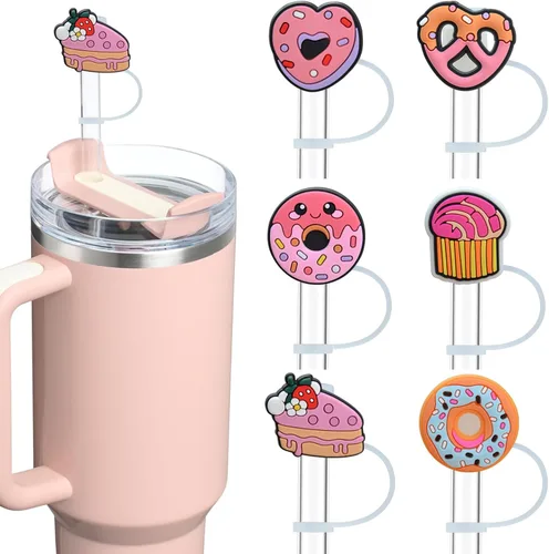 Miniatura 10 de Tapa superior de pajita de silicona de Navidad para vaso Stanley Cup de 30 y 40 oz, accesorios para termos, tapas de cubierta a prueba de polvo