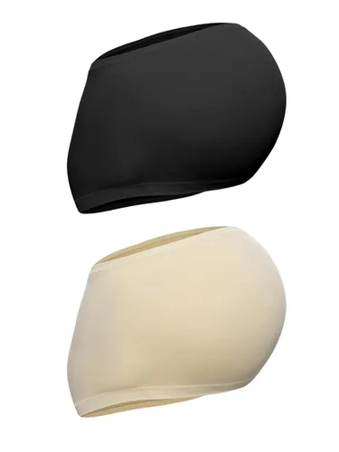 Miniatura 6 de OYOANGLE Ropa interior de maternidad para mujer, 2 piezas, soporte para el vientre, ropa interior, Negro albaricoque