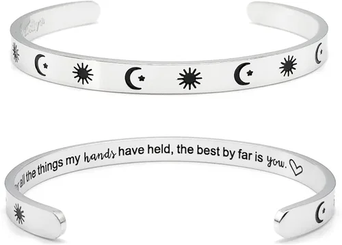 Miniatura 38 de Dczosily Pulseras inspiradoras para mujer, de acero inoxidable, pulseras motivacionales, regalos personalizados para mejores amigas