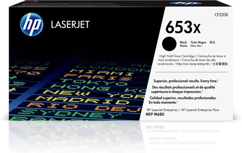 HP Cartucho de tóner negro de alto rendimiento 653X | Funciona a color LaserJet Enterprise MFP Serie M680 | CF320X
