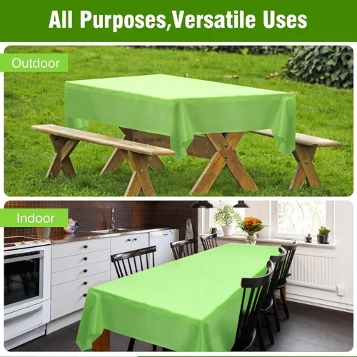 Miniatura 83 de Rollo de plástico para cubierta de mesa color verde manzana, 40 pulgadas x 100 pies, rollo de plástico resistente para cubierta de mesa de banquetes