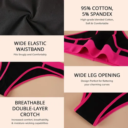 Miniatura 5 de Ropa interior de algodón para mujer, braguitas suaves y transpirables, paquete de 5