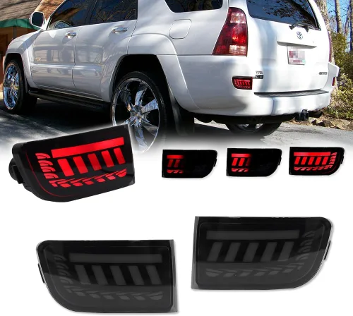 para 2003-2005 Toyota 4Runner, 2002-2009 Toyota Land Cruiser Prado 120 Reflector de Parachoques Trasero Señal de Giro Secuencial Luz de Freno Luces