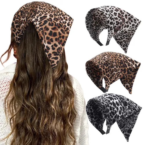 Miniatura 12 de HAIMEIKANG Diademas florales para mujer, bandanas bohemias para el cabello, bufanda, pañuelo triangular, bandas para el cabello de color sólido