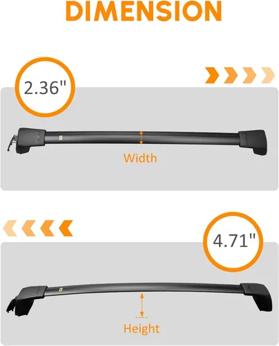 Miniatura 8 de Barras transversales de aluminio para Hyundai Tucson NX4 SEL/N Line/Limited/SEL Premium 2022-2026 con rieles laterales empotrados, equipaje