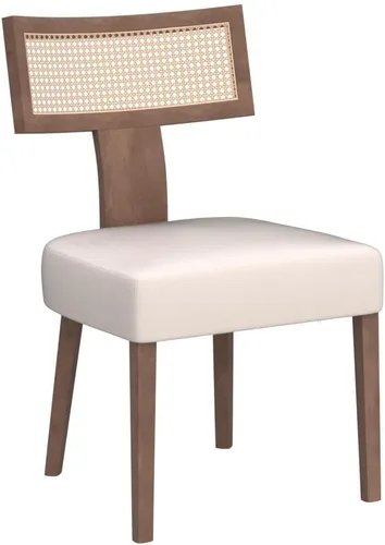 Miniatura 5 de HNY Juego de 4 sillas de comedor de ratán modernas de mediados de siglo, sillas de comedor tapizadas de lino de granja, sillas de cocina con Ratán