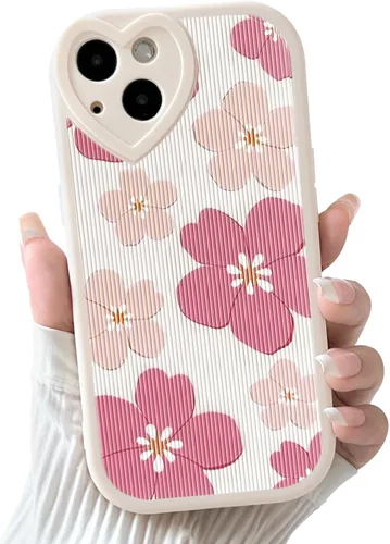 Miniatura 17 de Lovmooful Funda compatible con iPhone 13, diseño floral con lente de amor, protector de parachoques para niñas y mujeres, TPU suave a prueba