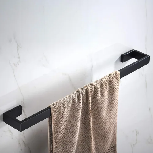 JunSun Toallero de baño negro mate de 24 pulgadas, toallero de mano, toallero moderno para decoración del hogar, toallero, accesorios de baño,