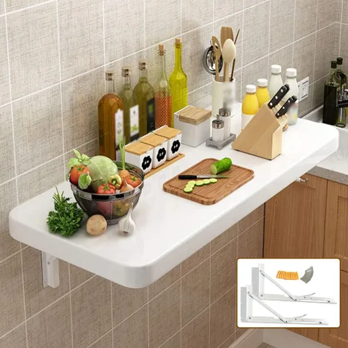 Miniatura 6 de Mesa plegable flotante para colgar en la pared, escritorio multifunción para ordenador/mesa/mesa de trabajo, mesa de comedor, cocina, tocador, 4
