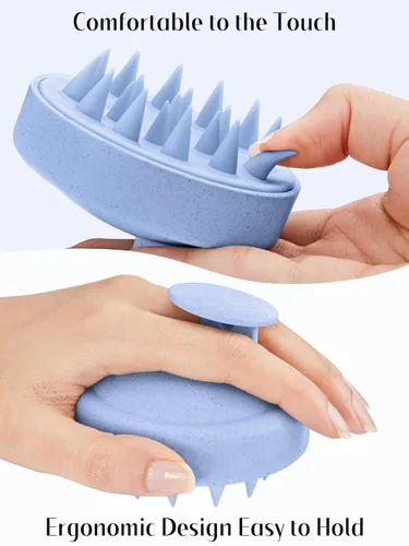 Miniatura 5 de HEETA Masajeador de cuero cabelludo para el crecimiento del cabello, cepillo exfoliante de champú de silicona suave para exfoliación, eliminación
