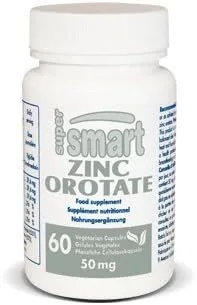 SuperSmart - Suplemento de orrotato de zinc de 100 mg por día (alta absorción) - Forma mejorada | Sin OMG y sin gluten - 60 cápsulas vegetarianas