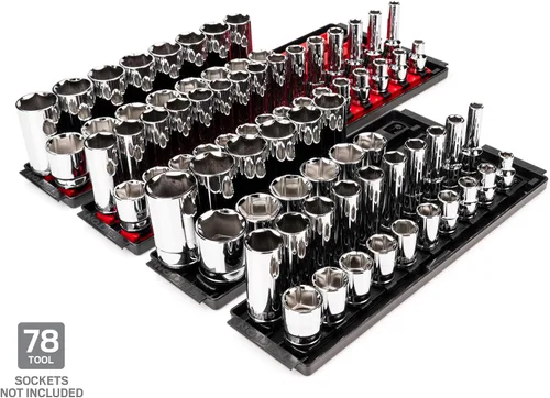 Miniatura 2 de TEKTON Juego de riel y bandeja de enchufe de 1/2 pulgada (78 herramientas) OST92901 Fabricado en Estados Unidos