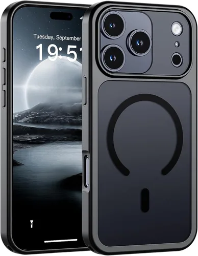 Miniatura 40 de SUPFINE Funda magnética para iPhone 11 Pro Max (compatible con MagSafe) (protección contra caídas de grado militar), delgada, translúcida mate, a