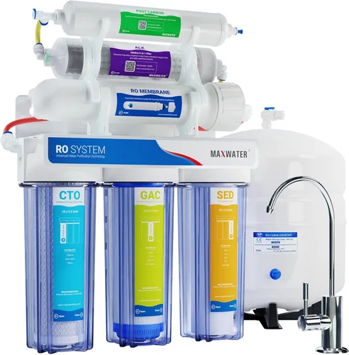 Miniatura 7 de Max Water Home RO Purificador de agua de 6 etapas para debajo del fregadero Sistema de filtración de agua de ósmosis inversa con capacidad de 50 GPD