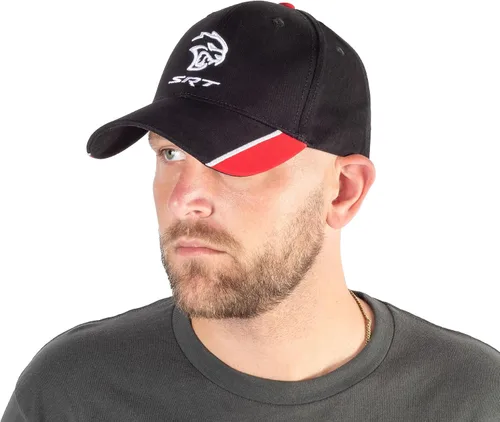 Miniatura 4 de Dodge SRT Hellcat Cap - Personalizada - Estructurado 6 Paneles - NegroRojoBlanco, Negro