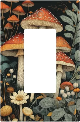 Miniatura 61 de Cubiertas Decorativas de Arte para Interruptores de Luz, Hojas de Otoño, Placa de Pared de Palanca Individual, Cubierta Decorativa de Interruptor
