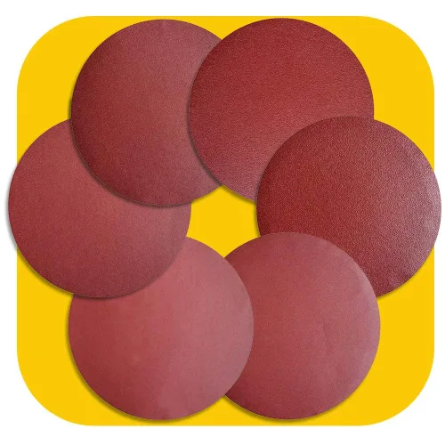 Miniatura 7 de 60 PCS discos de lijado de óxido de aluminio PSA de 5 pulgadas sin agujero, autoadhesivo (10 de cada uno de 60 100 150 180 240 400 grano) marrón