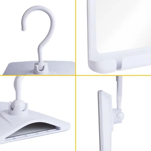 Miniatura 9 de MIRRORVANA Espejo de ducha doble antivaho para afeitarse, diseño sin niebla inastillable con gancho para colgar, cámara de llenado y depósito