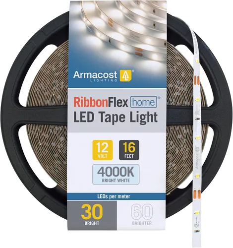 Miniatura 9 de Armacost Lighting RibbonFlex Home 131232 - Tira de luz LED blanca de 12 V, 30 LED/m 2700K, 16 pies (16.4 ft)