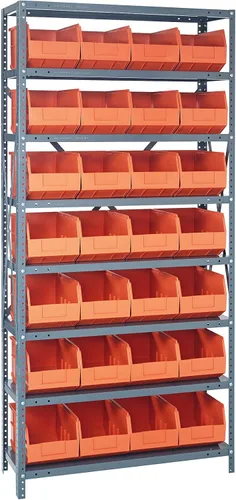 Miniatura 134 de Quantum QSBU-245BK Heavy Duty Shelving Unit with (7) Shelves and (24) QUS245 Black Bins for Garage Warehouse Storage Distribution 400 lb Load
