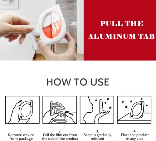 Miniatura 5 de Ambientador para el hogar, paquete de 4, manzana y canela, eliminador de olores para armarios de áreas pequeñas, baño, mascotas, olores fuertes