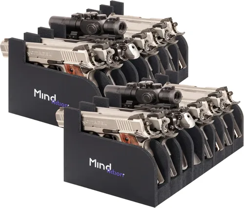 Mind and Action - Soporte de pistola de espuma para accesorios de gabinete de pistola seguros para armas, solución de almacenamiento de armas