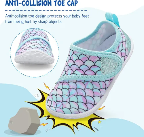 Miniatura 3 de LeIsfIt - Zapatos acuáticos tipo calcetines para niños y niñas, playa, transpirables, antideslizantes, dan la sensación de andar descalzo